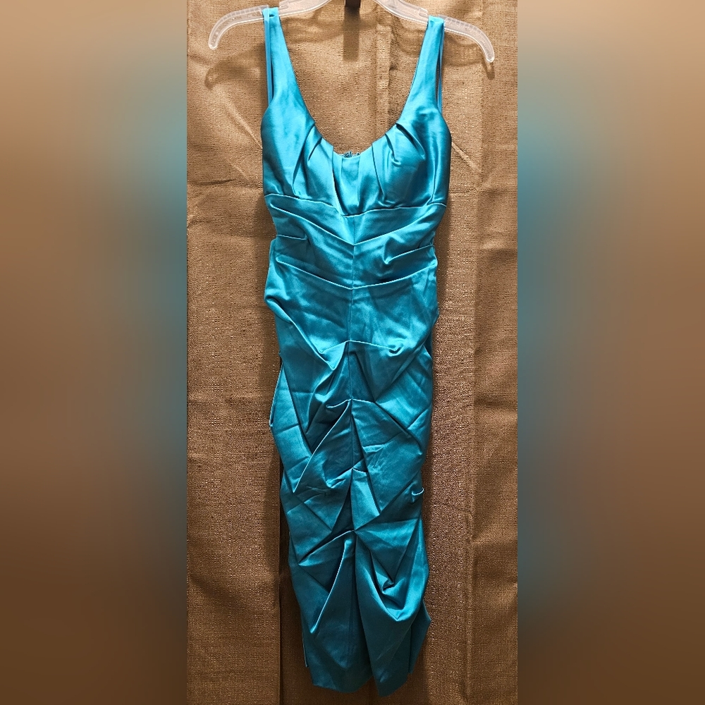 Cache Teal Ruched Dress Size 6